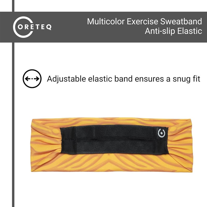Coreteq Printed Multifunction Sports Sweatband Headband with Silicon Elastic Band Anti-Slip Men and Women (Tigris Yellow) Free Size - Image 5