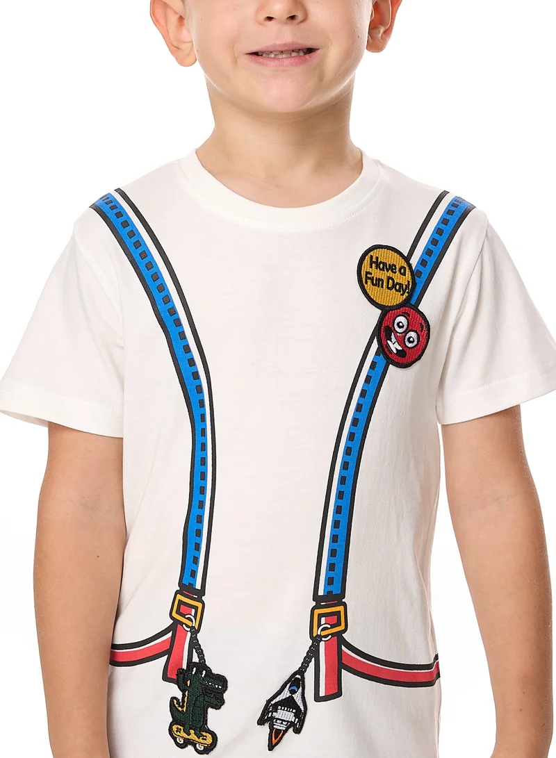 victor and jane Victor and Jane Jr Boys' 2PC Set – Backpack -Off White and Blue