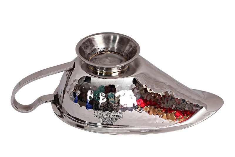 INDIAN ART VILLA Indian Art Villa Steel Hammered Sauce Gravy Boat Serveware Home Restaurant Hotel 250 ML  - Image 3