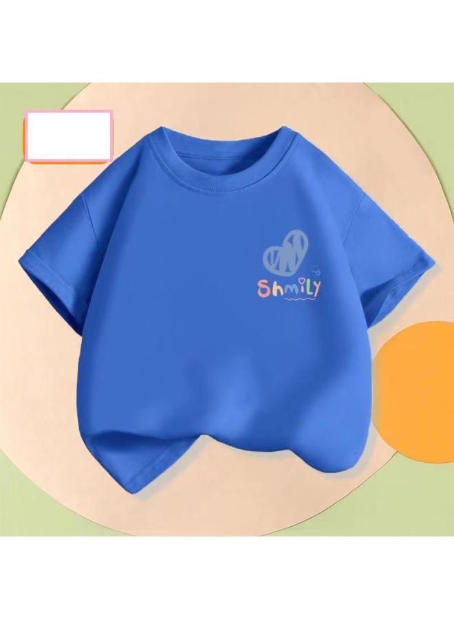 Song Feng Ya Summer New Children's Cotton Short Sleeve T-shirt Boys And Girls Loose Cartoon Western Style Half Sleeve Top Students Tide 