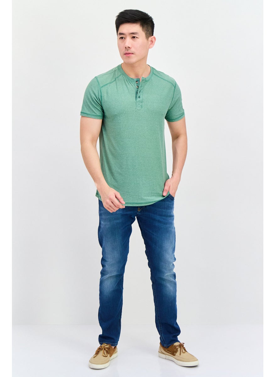 Canada Weather Gear - Men Crew Neck Short Sleeve Solid T Shirt, Green - Image 1