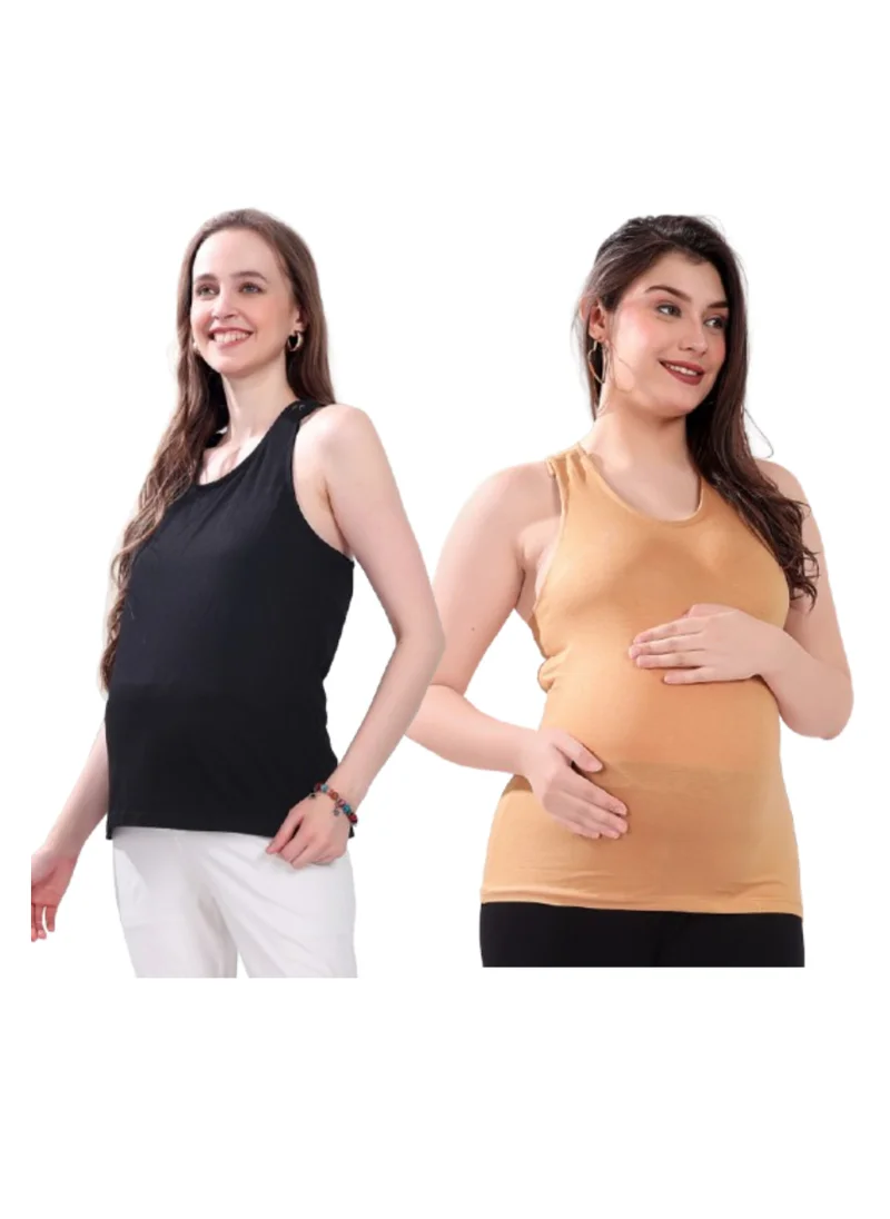 TUMMY TUMMY Maternity and Nursing Tank Top Combo Pack  of 2