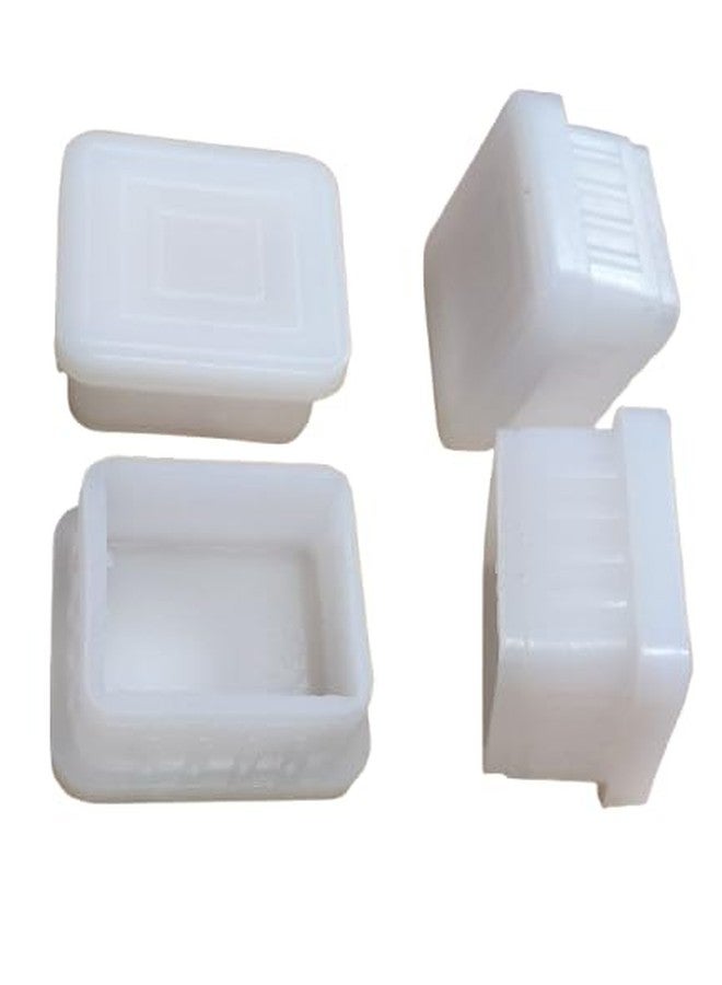 FTE Plastic Chair Base Bush/End Cap for Square Steel for Inner use and Required for end Safety Suitable for Furniture Base Protection Available in White Color (Pack of 4 Pcs) - Image 1
