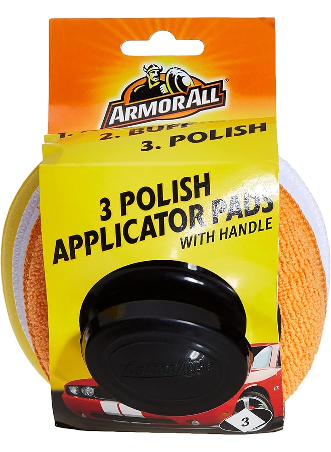 ARMOR ALL 3 Polish Applicator Pads with Handle, GAA40015EN, H17 x W19 x D10.8 cm - Image 1