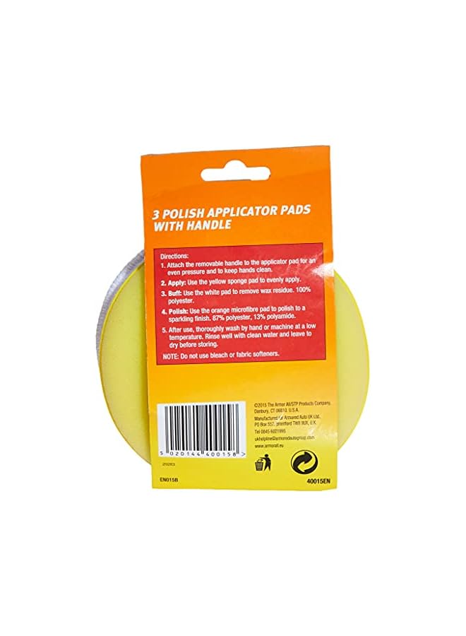 ARMOR ALL 3 Polish Applicator Pads with Handle, GAA40015EN, H17 x W19 x D10.8 cm - Image 3