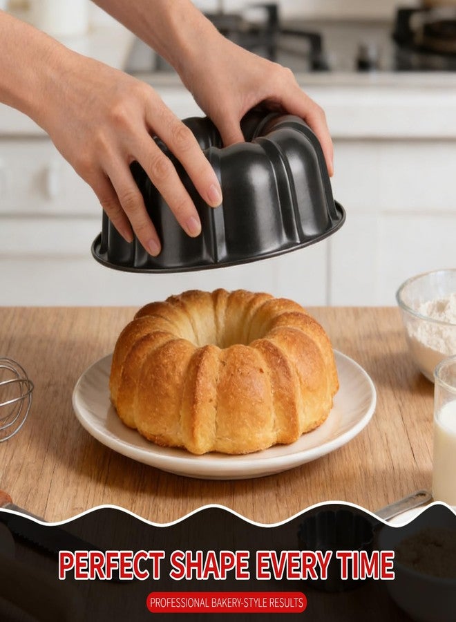 Fevbcnrj Bundt Cake Pan, 9.5 Inch Non-Stick Bundt Cake Baking Pan, Durable Fluted Tube Round Baking Pans, Heavy Duty Carbon Steel, Easy Release and Cleanup, Ideal for Home, Holidays and Party - Image 4