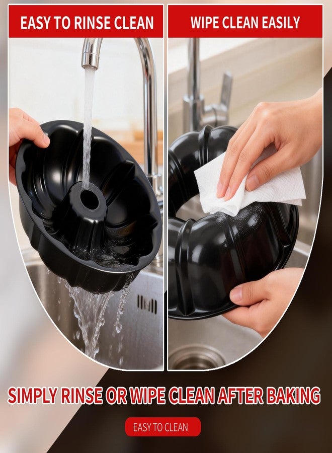 Fevbcnrj Bundt Cake Pan, 9.5 Inch Non-Stick Bundt Cake Baking Pan, Durable Fluted Tube Round Baking Pans, Heavy Duty Carbon Steel, Easy Release and Cleanup, Ideal for Home, Holidays and Party - Image 5