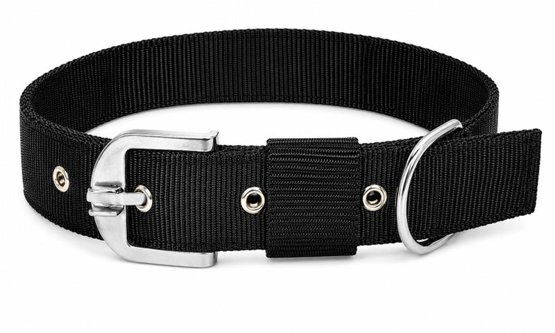 VIPCOLLECTION VIP Collection Dog Collar, Feautures with Adjustable & Durable, Nylon Dog Belt, Heavy Metal D Ring & Strong Buckle, for Dogs (Black, Extra Large) - Image 2