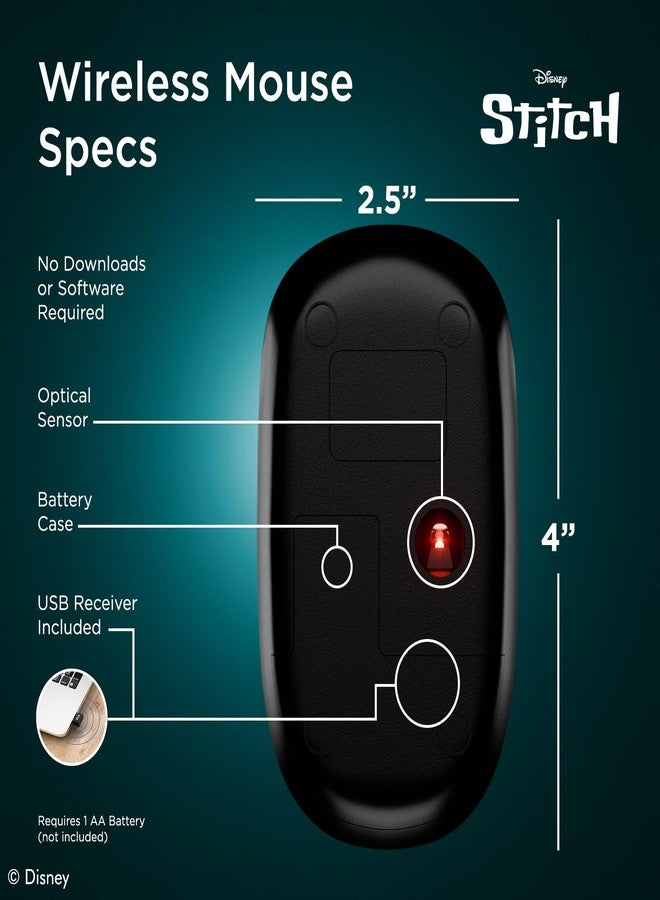 iJoy Disney Lilo and Stitch Wireless Mouse, Bluetooth Ergonomic Mouse Computer Accessories for Laptop Computer or Mini PC and Stitch Gifts for Women, Men, and All Fans of Stitch Stuff (Stitch Galaxy) - Image 4