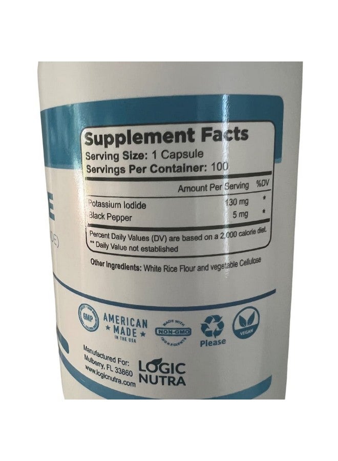 Logic Nutra Iodine (Potassium Iodide) 130 mcg with 100 Vegetable Capsules to Support The Thyroid and Maintain Healthy Cellular Metabolism - Image 3