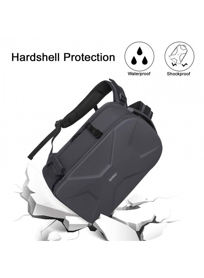 Mosiso حقيبة ظهر كاميرا MOSISO، حقيبة كاميرا DSLR/SLR/مرآة للتصوير 15-16 بوصة، حقيبة صلبة مقاومة للماء مع حامل ثلاثي الأرجل وحيز للكمبيوتر المحمول متوافقة مع كانون/نيكون/سوني، رمادي - Image 3