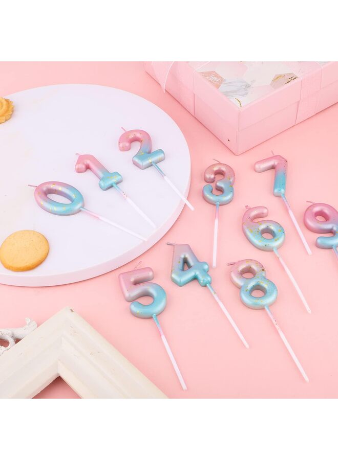LAMAY Gradient Birthday Number Letter Candle, Pink Blue Gradient Birthday Candles for Cake Numeral 1 Letter Birthday Candles - Image 2