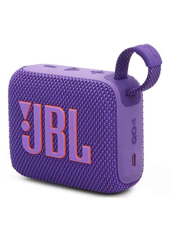 JBL Go4-Portable Waterproof Speaker, Big Pro Sound with Punchy bass, 7-Hour Built-in Battery, Made in Part with Recycled Materials（Purple）