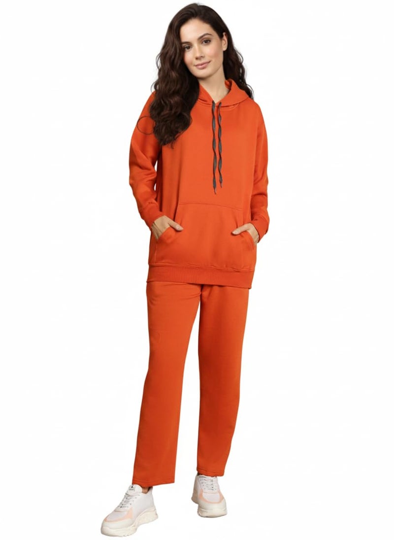 Mack Jonney Solid Track Suit for Women | Co-ord Set | Warm Fleece Tracksuit Set | Full Sleeve Hoodie-M5169 - Image 1
