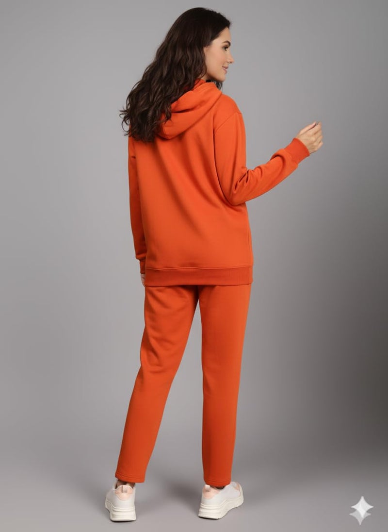 Mack Jonney Solid Track Suit for Women | Co-ord Set | Warm Fleece Tracksuit Set | Full Sleeve Hoodie-M5169 - Image 4