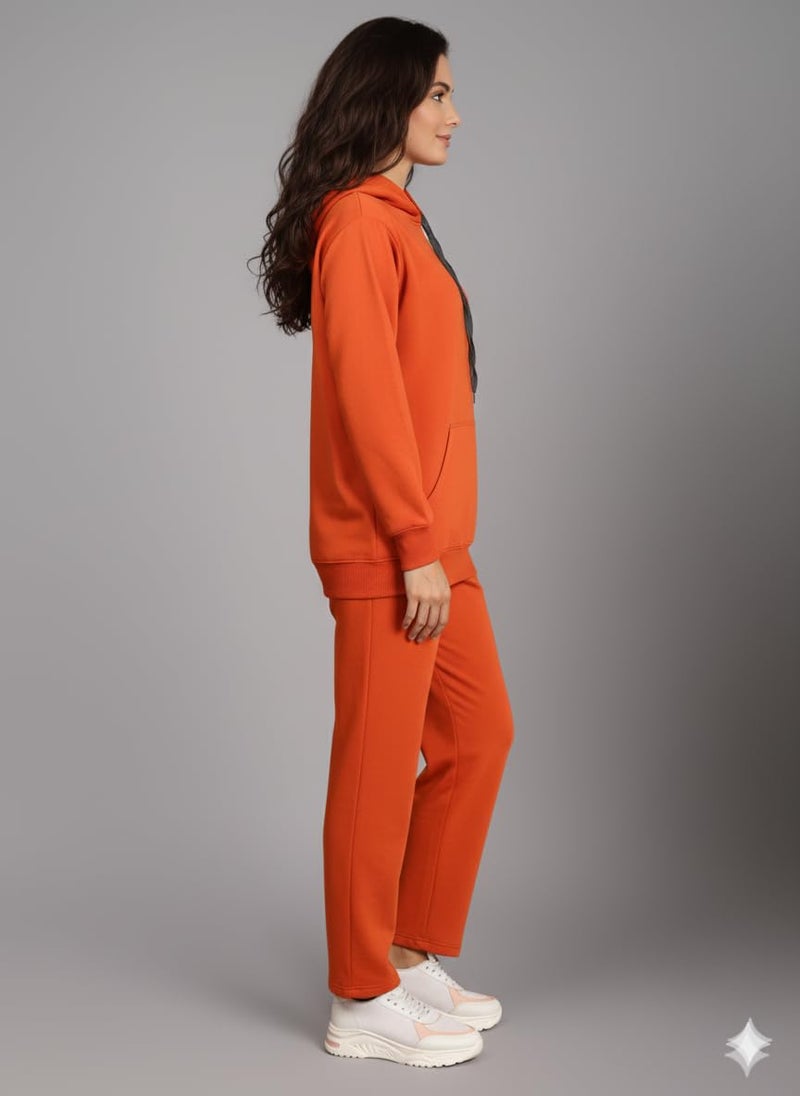 Mack Jonney Solid Track Suit for Women | Co-ord Set | Warm Fleece Tracksuit Set | Full Sleeve Hoodie-M5169 - Image 3