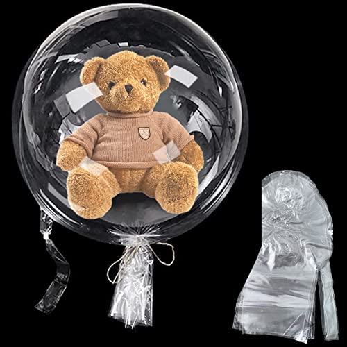 OULUN 10Pcs Pre Stretched Extra Wide Mouth BoBo Balloons 30 Inch Large Clear Stuffing Ball Giant Transparent Balloons for Valentines DayBaby ShowerChristmasWeddingBirthday Party Decoration - Image 1
