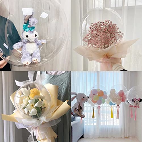 OULUN 10Pcs Pre Stretched Extra Wide Mouth BoBo Balloons 30 Inch Large Clear Stuffing Ball Giant Transparent Balloons for Valentines DayBaby ShowerChristmasWeddingBirthday Party Decoration - Image 5