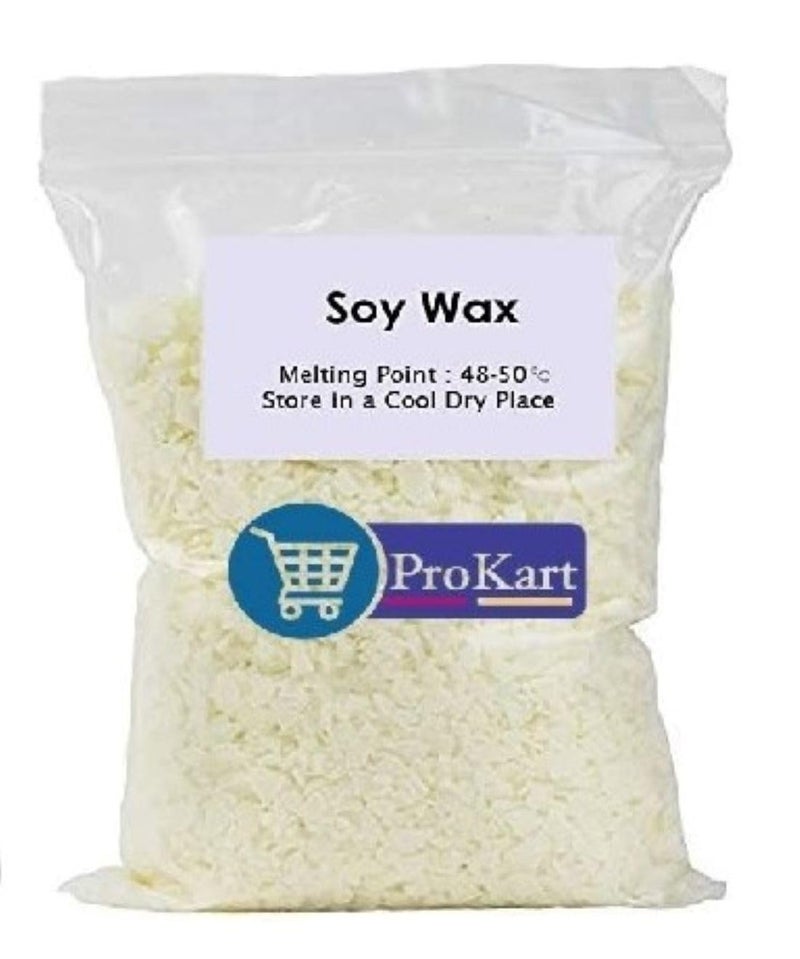 Prokart Pure 100% Soy Wax 2kg for Candle Making Flakes SOYA Wax/Natural Candle Wax (White Soy Wax, 2Kg) - Image 1