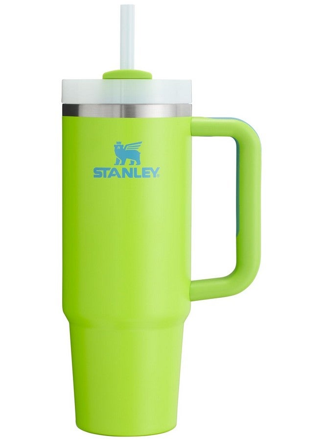 Stanley كوب ستانلي كوينشر H2.0 مع مقبض وقشة سعة 30 أونصة | غطاء فلوستيت ثلاثي الوضعيات | متوافق مع حوامل الأكواب للسفر | كوب فولاذي مقاوم للصدأ معزول | خالي من BPA | ليموني ساطع - Image 1