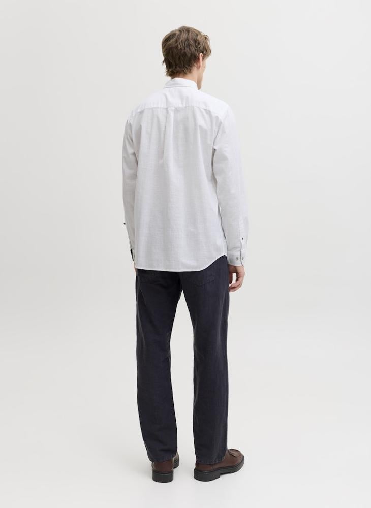 JACK & JONES JJHENRY Slub detail long sleeve shirt - Image 2