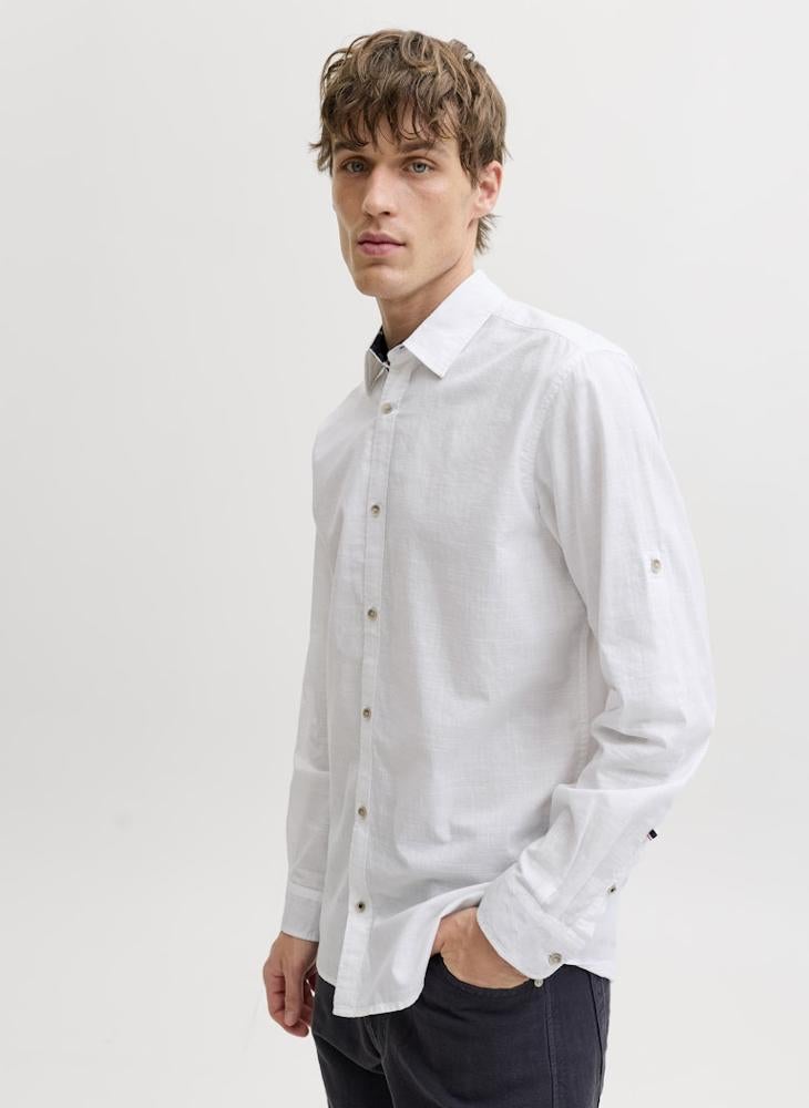 JACK & JONES JJHENRY Slub detail long sleeve shirt - Image 1