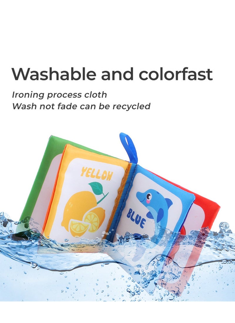 SYOSI - Set of 4 Soft Cloth Baby Books, Colorful Fabric Baby Learning Book, Early Educational Toys, Touch and Feel Crinkle Cloth Books for Babies, Explore Colors, Shapes, Numbers, and Fruits - Image 1