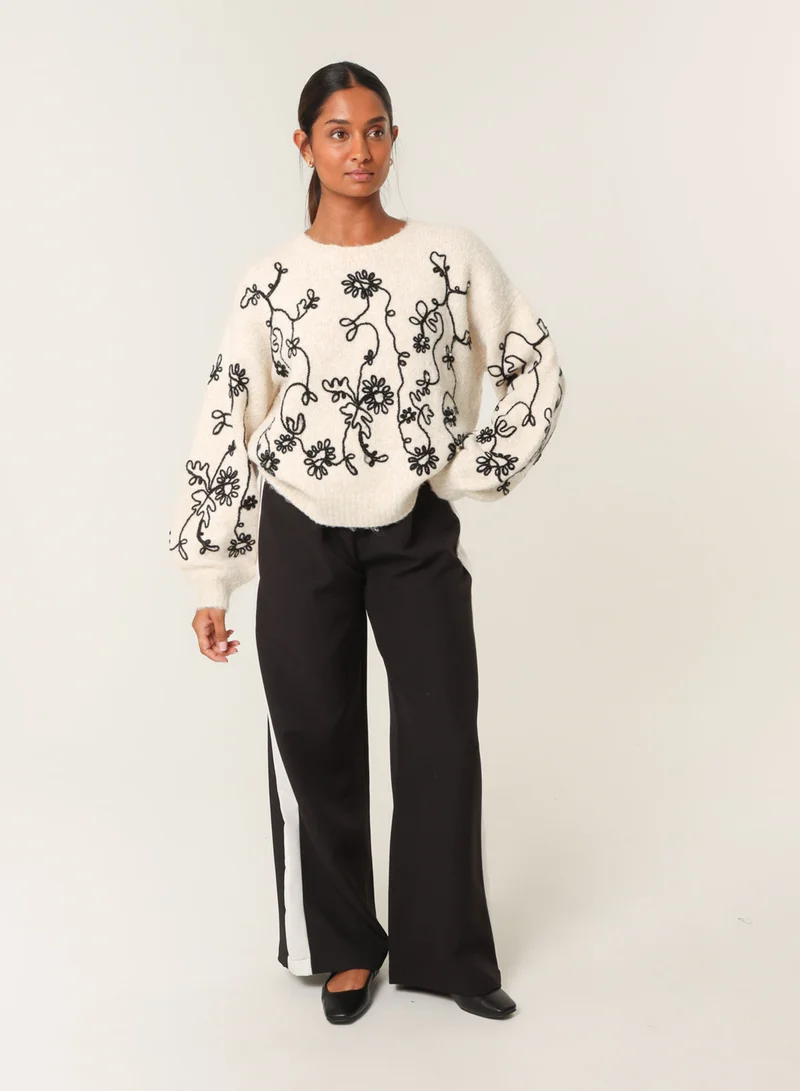 Floral Embroidery Jumper