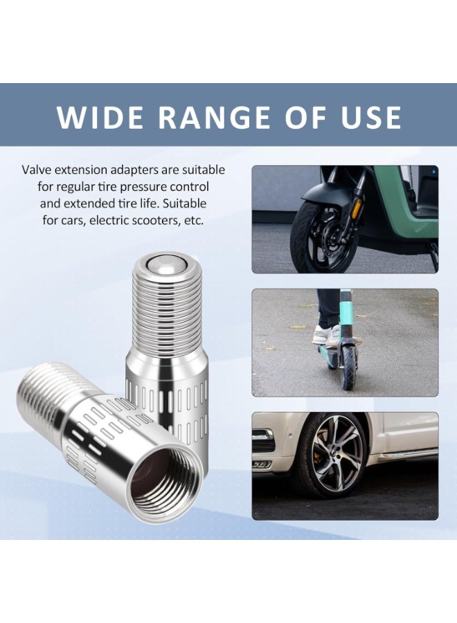 SUNSAR 4 Pcs Tire Valve Stem Extenders, 27mm Rust-Resistant Heavy Duty Valve Caps with Universal Fit for Car, Motorcycle & Truck - Image 4