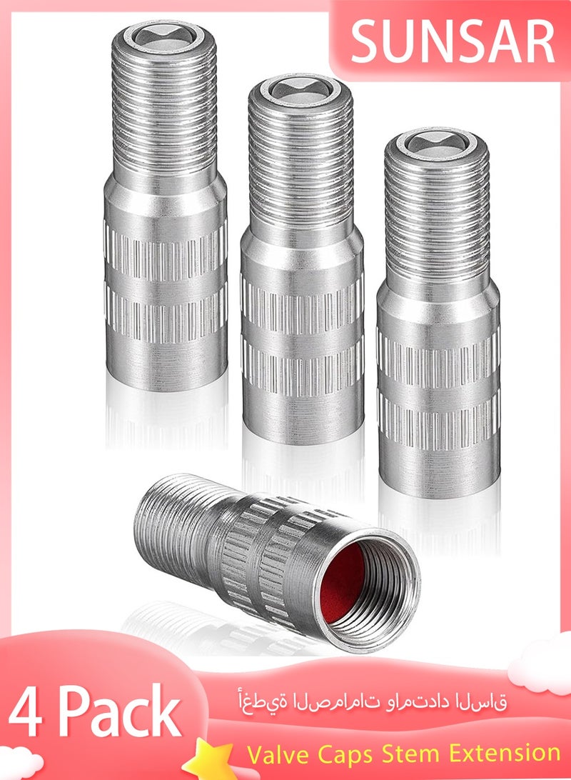SUNSAR 4 Pcs Tire Valve Stem Extenders, 27mm Rust-Resistant Heavy Duty Valve Caps with Universal Fit for Car, Motorcycle & Truck - Image 1