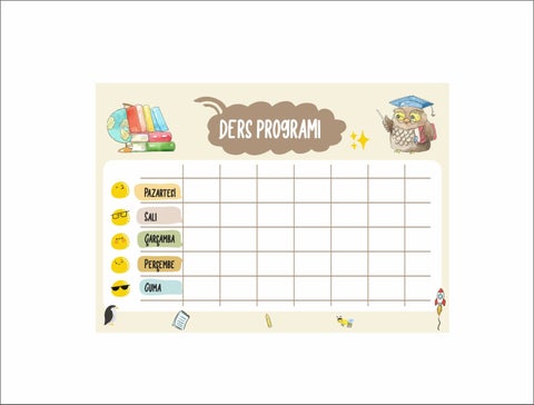 Write-Erase Weekly Course Schedule PVC Coated A4
