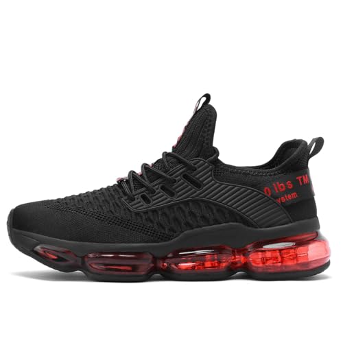 Kapsen Mens Running Shoes Air Cushion Tennis Walking Sneakers Casual Sport Gym Jogging Black/Red 7 - Image 2