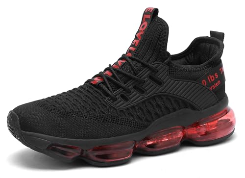 Kapsen Mens Running Shoes Air Cushion Tennis Walking Sneakers Casual Sport Gym Jogging Black/Red 7 - Image 3