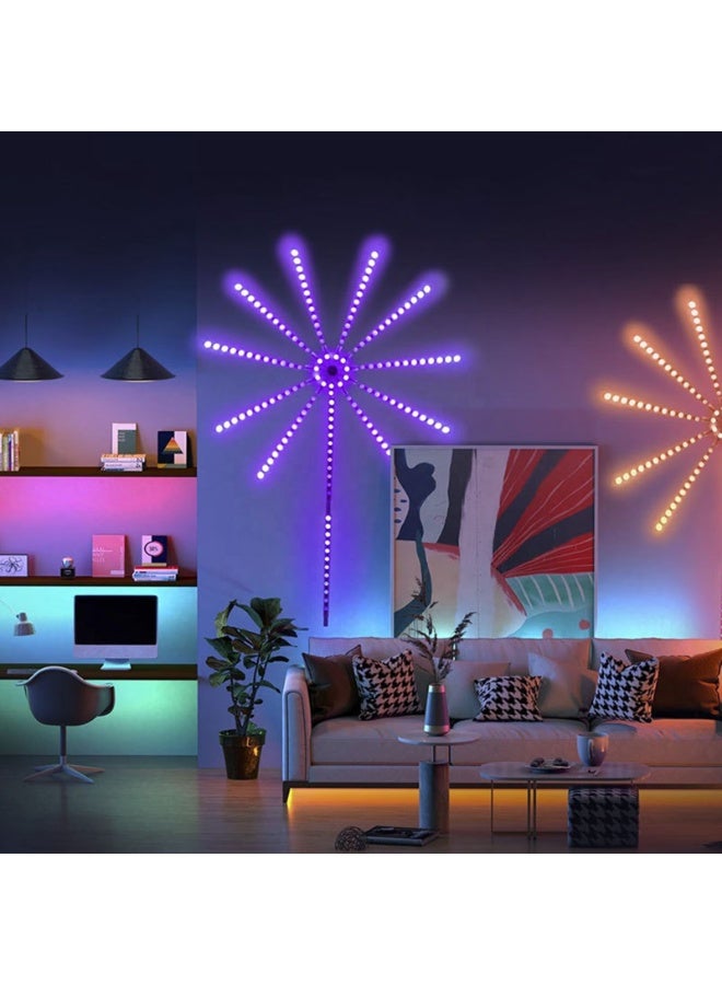 Smart LED Firework Lights - RGB Decorative Firework String Lights with App & Remote Control, Music Sync, DIY Modes, USB Powered Indoor & Outdoor Party Lights - Image 4