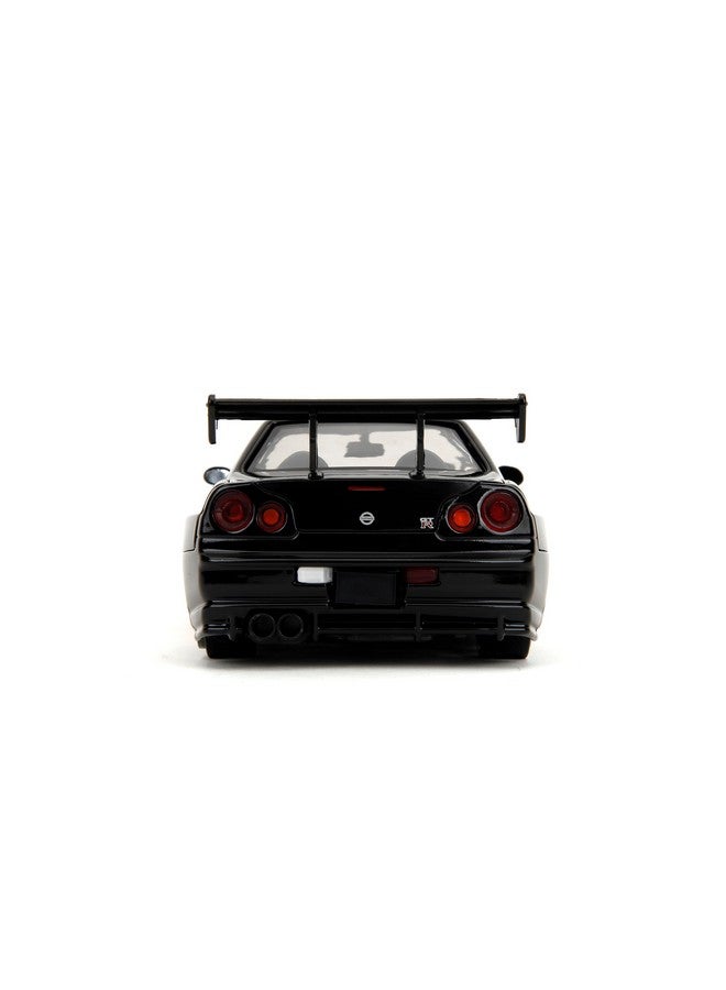 Jada 2002 Nissan Skyline GT-R (R34) RHD (Right Hand Drive) Red Metallic and Black Godzilla vs. Destoroyah (1995) Movie Hollywood Rides Series 1/24 Diecast Model Car - Image 2