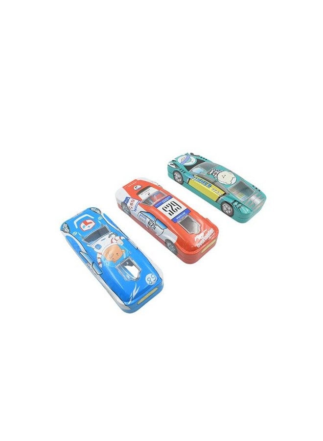 Yanmai Car-Shaped Metal Compass Box with Small Interior Case - Fun Stationery Gift for School Kids - Ideal for Storing Compass, Pencils - Perfect Birthday Return Gift (1 PC Mix Color)