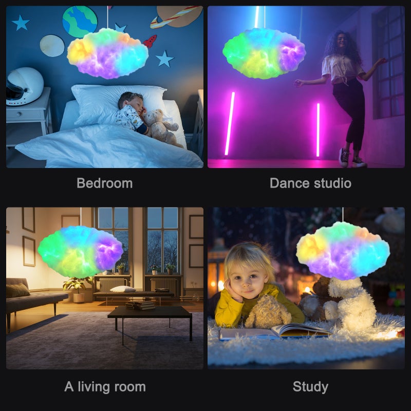 Neoglint RGB Cloud Lights Color Changing Clouds Decorative Lamp APP Control Remote Control Music Sync Dimmable Ambient Lights for Shopping Mall Wedding Hotel Home Decor - Image 3