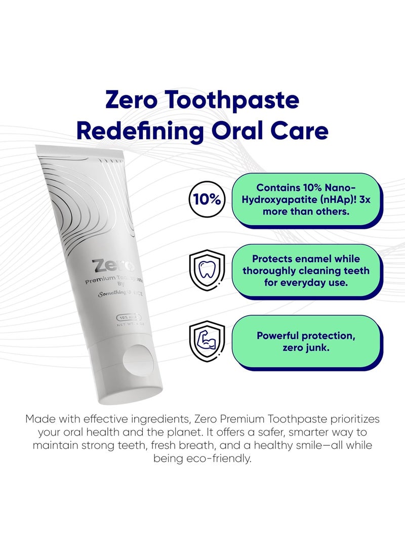 Zero Premium Toothpaste by Something Nice – Dentist Recommended Mint-Flavored Toothpaste with 10% Nano Hydroxyapatite, Fluoride-Free, SLS-Free, Enamel Repair for Adults & Kids Oral Care - Image 3