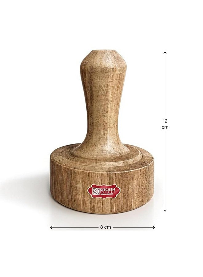 KITCHEN EXPERT, THE KITCHEN'S BEST Kitchen Expert Wooden Hand Masher | Single Block/Jointless Wood | Paratha Seakni | Roti Presser | Potato/Pav Bhaji Masher | 1 Pc - Image 2