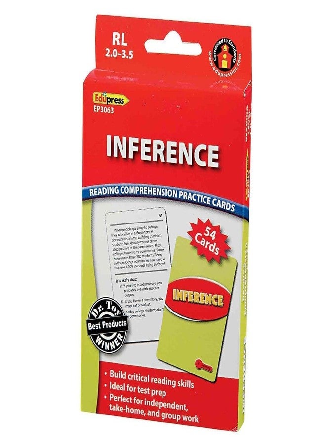 Edupress Reading Comprehension Practice Cards, Inference, Red Level (EP63063) Medium - Image 1