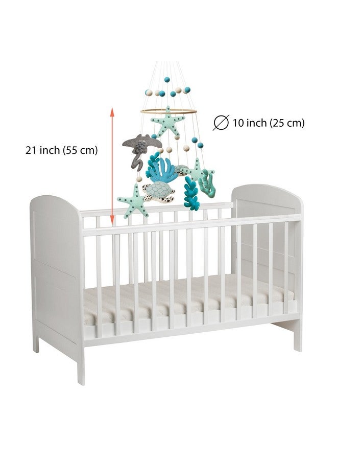 Glaciart One Ocean Nursery Mobile - Colorful Decor for Crib, Baby Rooms - Handmade, Child-Safe Wood, Felt Wool & Cotton - Ocean Themed Decoration for Girls & Boys - 10x30Inch, 60Inch Hanging String - Image 4