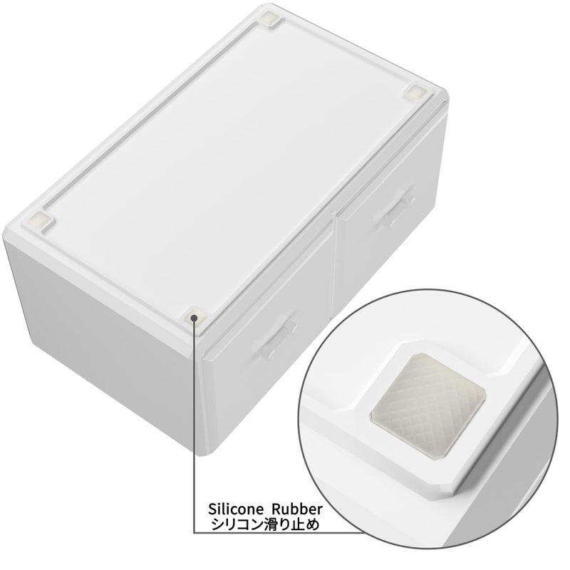 READAEER Makeup Organizer 3 Pieces Cosmetic Storage Case with 6 Drawers (White) - Image 3