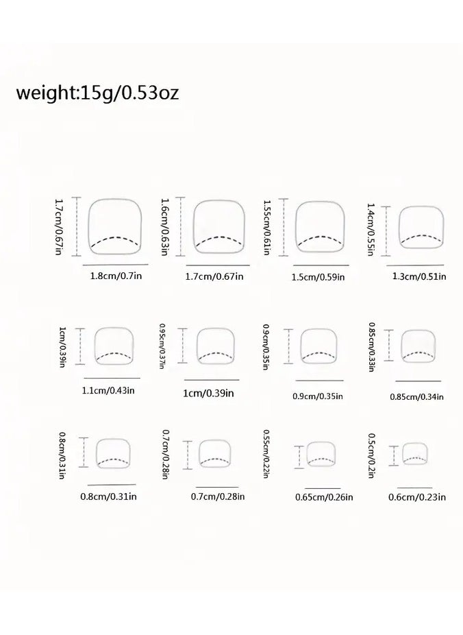 ORiTi - 24pcs Solid Color Toenail Patch,White Elegant Wear Nail - Image 1