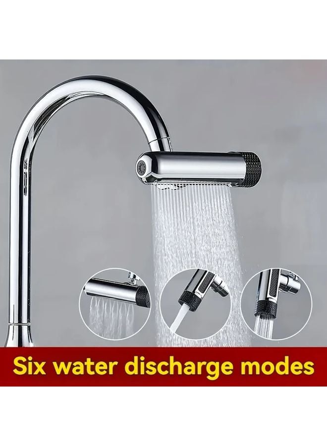 Universal Multifunctional RV Kitchen Sink Faucet Adapter Silvery Three Outlet Mode - Image 3