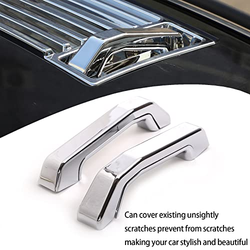 Lcojicep Hood Deck Vent Panel Covers Trim Moulding Compatible with Hummer 2003-2009 H2 Front Hood Vent Louver Cover, Front Hood Grille Trim (Handles, Bright Light) - Image 2