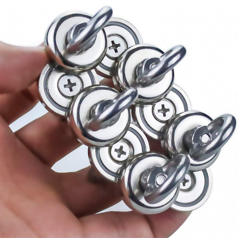 FINDMAG 10 Pack Heavy Duty Magnets, Silver Strong Magnetic Hooks with Countersunk Hole Eyebolt, Neodymium Magnets Countersunk for Home, Kitchen, Workplace, Office, Garage, Tool Storage, and More - Image 3