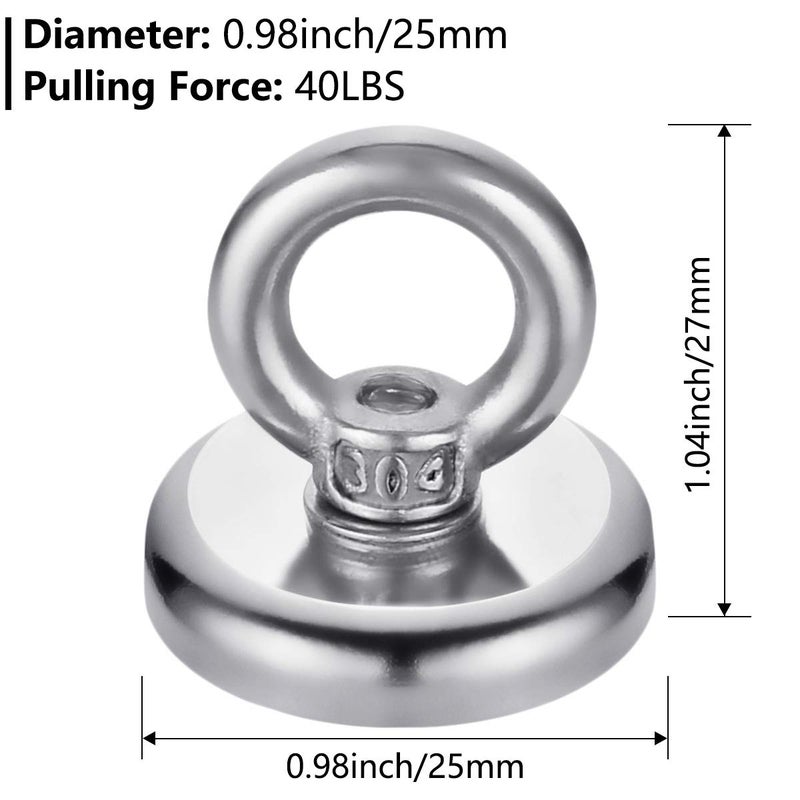 FINDMAG 10 Pack Heavy Duty Magnets, Silver Strong Magnetic Hooks with Countersunk Hole Eyebolt, Neodymium Magnets Countersunk for Home, Kitchen, Workplace, Office, Garage, Tool Storage, and More - Image 2
