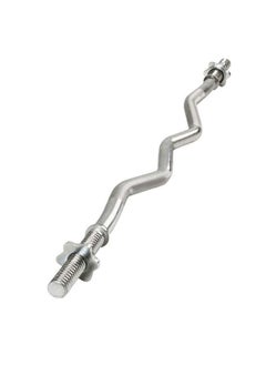 Chrome Curved Zigzag Barbell Bar With Spin Locks 120 Cm