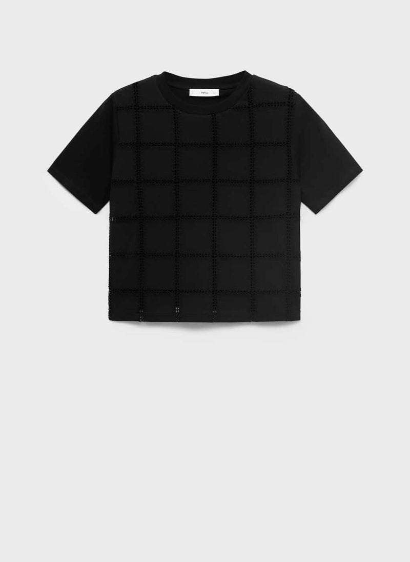 MANGO Contrasting Collar Cotton T-Shirt - Image 5