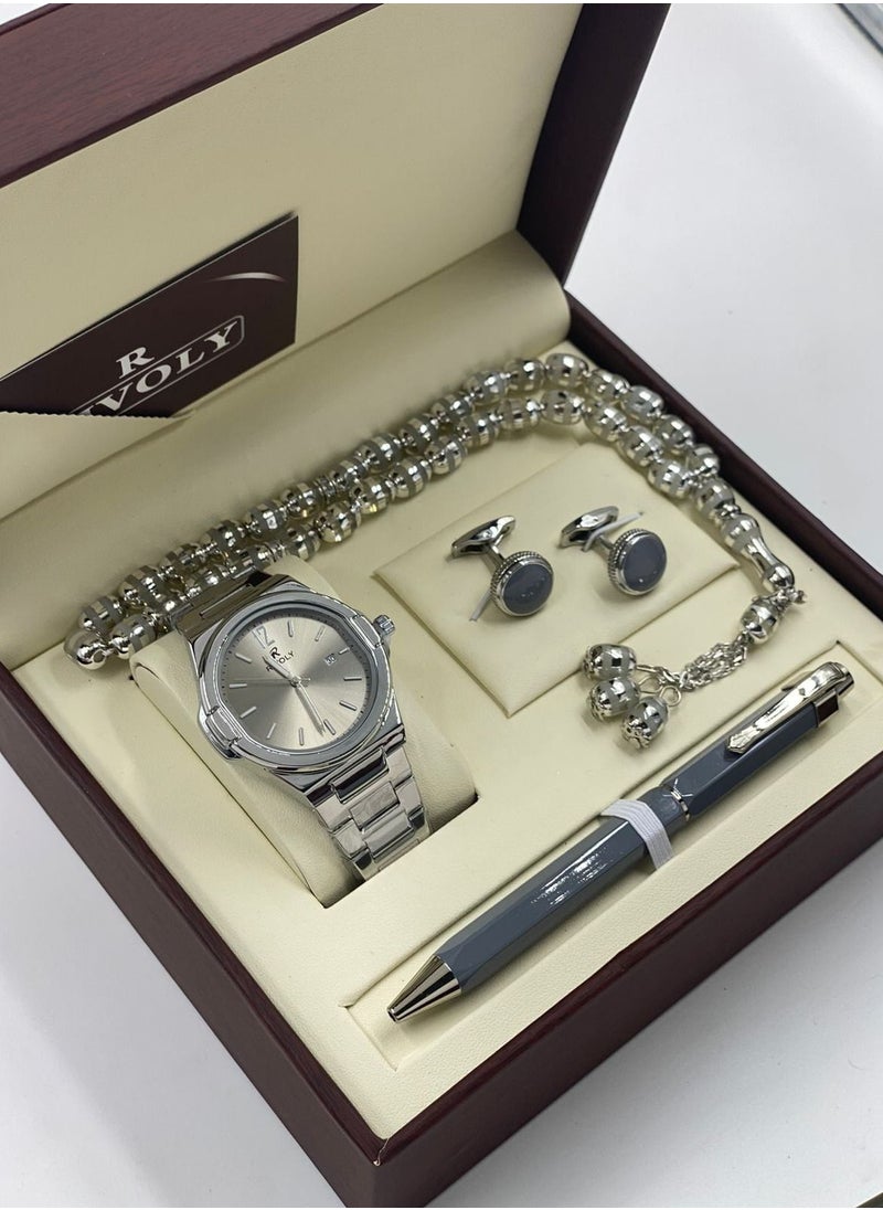 LAVORIA - Laforea watch set for men consisting of 4 pieces, a watch, a rosary, a pen and a set of buttons - Image 1